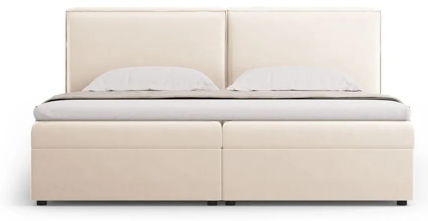 Krémová boxspring posteľ s úložným priestorom 180x200 cm Arendal – Cosmopolitan Design