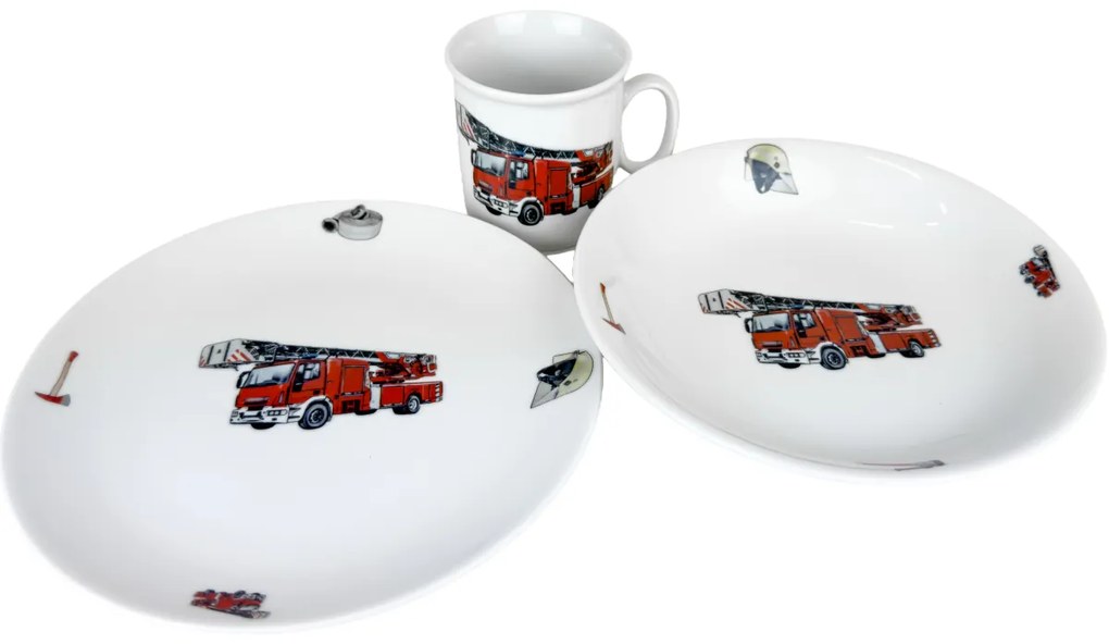 Thun 3-dielna detská jedálenská súprava Hasiči