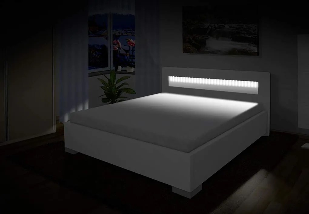 Nabytekmorava Luxusná posteľ Mia 160x200 cm Farba: eko čierná, úložný priestor: nie