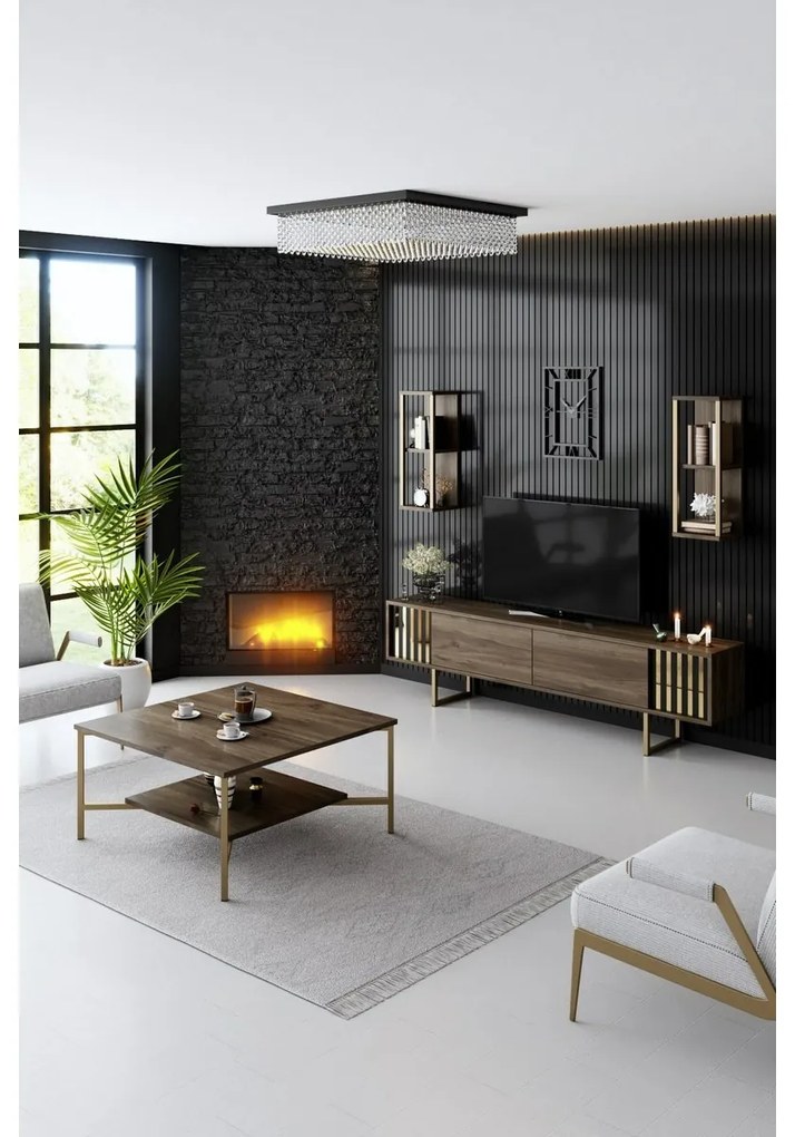 Konferenčný stolík Gold Line Walnut