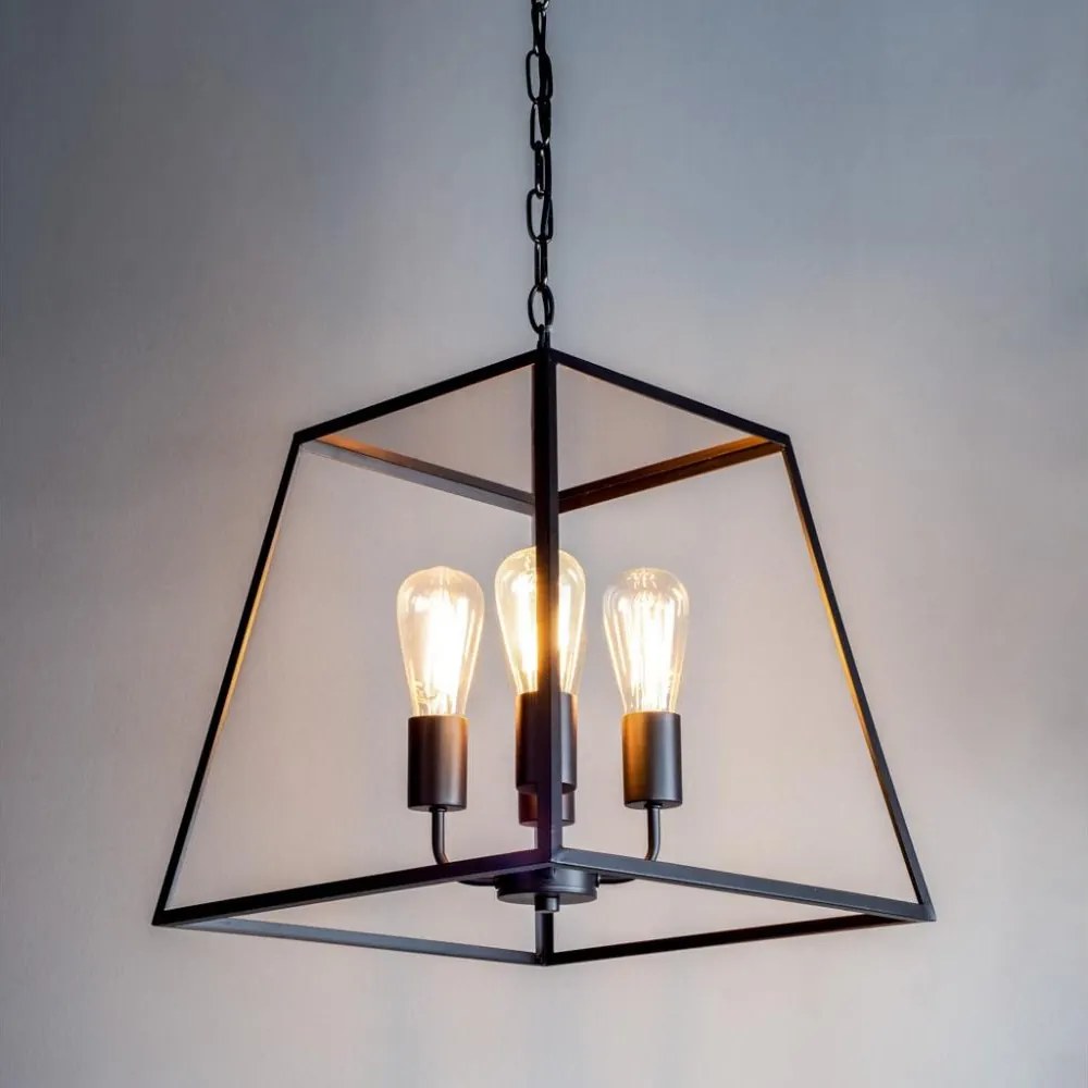 Där Lighting ACA8622 - Luster na reťazi ACADEMY 4xE27/60W/230V čierny