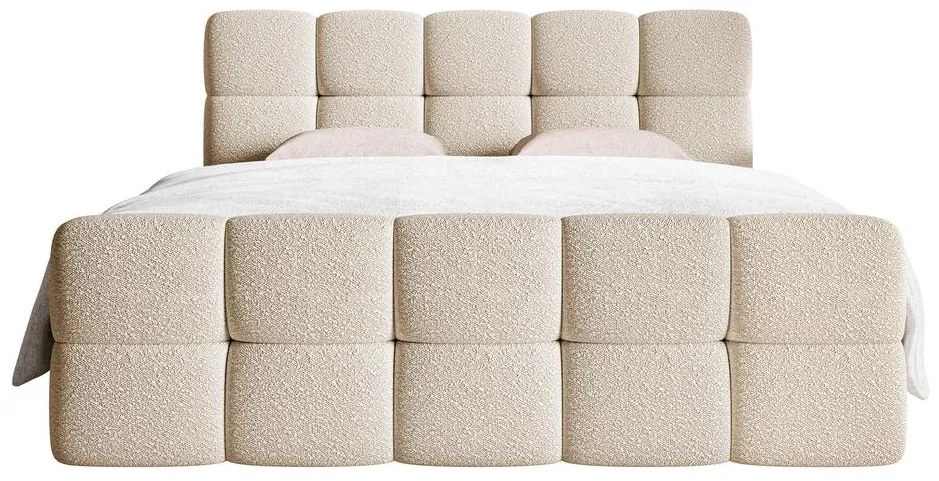 Manželská kontinentálna posteľ 140 cm Cirsten 140C (s roštom a matracom) (s úl. priestorom) (béžová svetlá). Vlastná spoľahlivá doprava až k Vám domov. 1100165