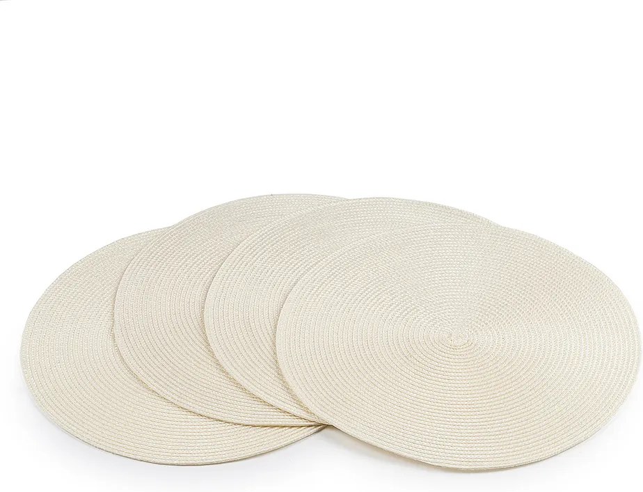 Jahu Prestieranie Deco okrúhle krémová, pr. 35 cm, sada 4 ks