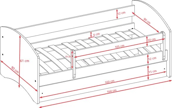Posteľ Babydreams macko s motýlikmi ružová