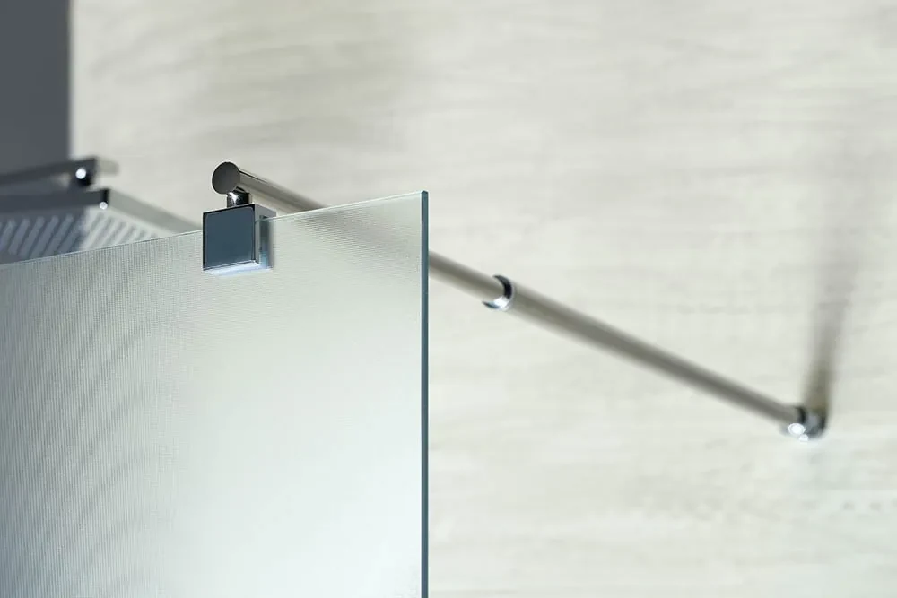 Aqualine Aqualine, WALK-IN stena na inštaláciu na múr so vzperou, jednodielna, 900 mm, sklo číre, WI091