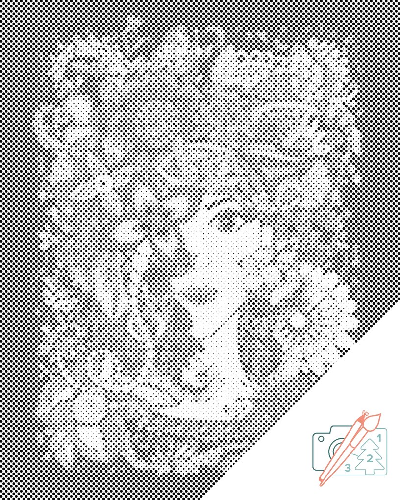 Gario Bodkovanie Mandala žena Rozmery: 30 x 40 cm, Rámovanie: Iba zrolované plátno, Farba bodiek: Červená