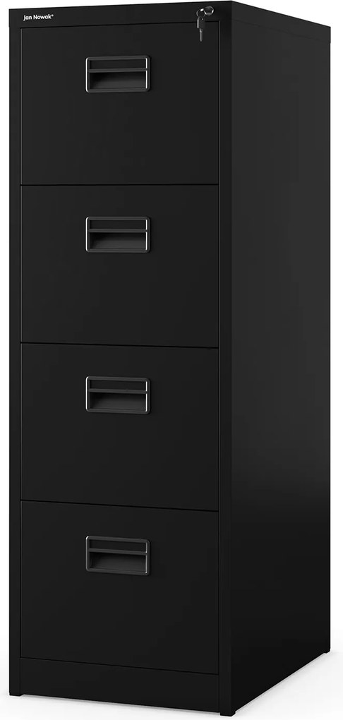 Kovová kartotéka, 4 zásuvky SARA V4, 460 x 1320 x 620 mm, čierna