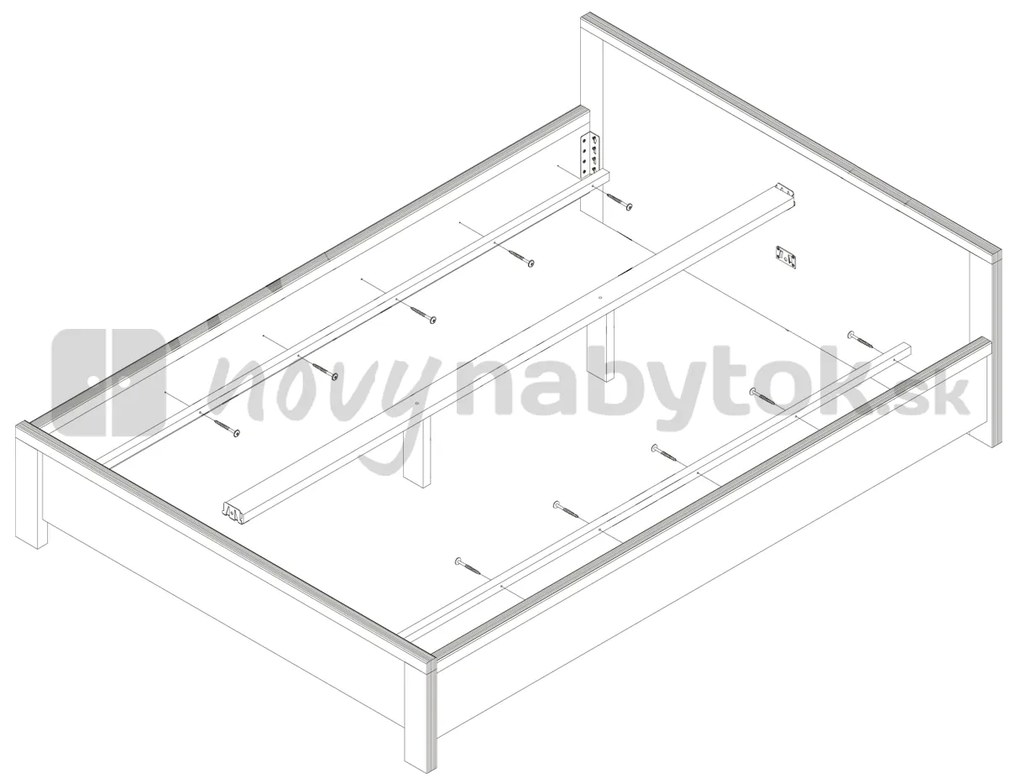 Manželská posteľ 160 cm BRW Kaspian LOZ/160 (Dub sonoma). Akcia -30%. Vlastná spoľahlivá doprava až k Vám domov. 798009