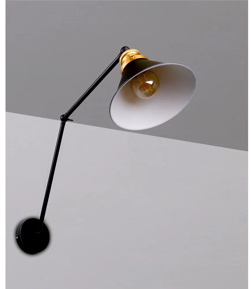 Čierne kovové nástenné svietidlo Fundo - Candellux Lighting