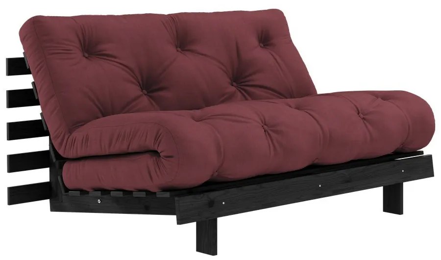Vínovočervená rozkladacia pohovka 140 cm Roots Black Night – Karup Design