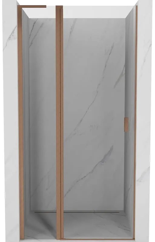 Mexen, Mexen Mist L Otočné sprchové dvere 90 cm, transparentné, brúsená meď - 8A4L-090-000-65-00