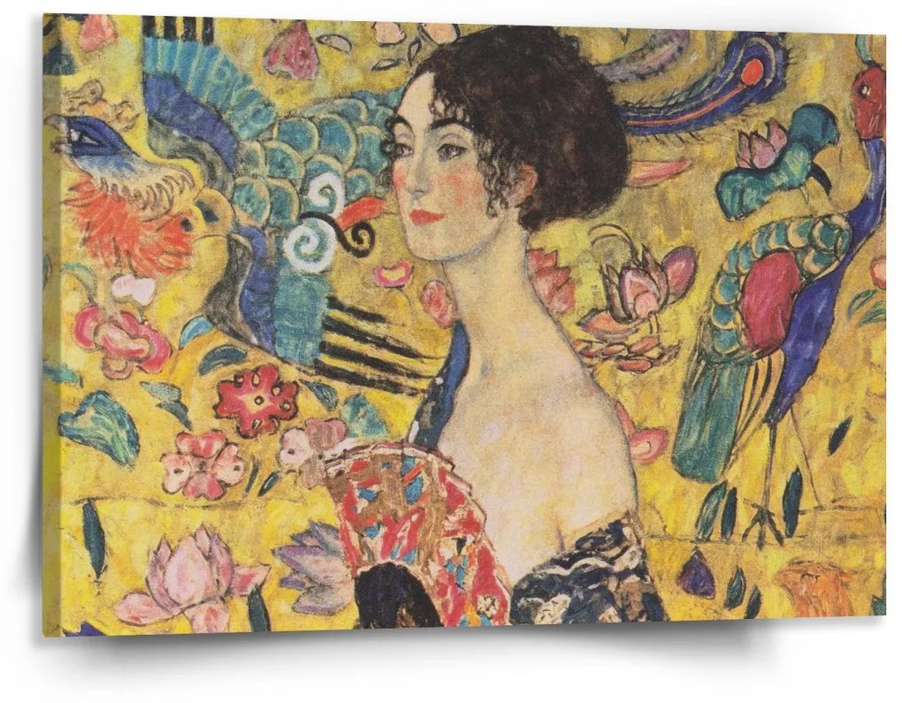 Sablio Obraz Dáma s vejárom - Gustav Klimt - 150x110 cm