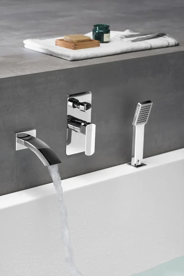 Sapho Sapho, GINKO podomietkový sprchový set s pákovou batériou, 2 výstupy, čierna matná, 1101-42B-03