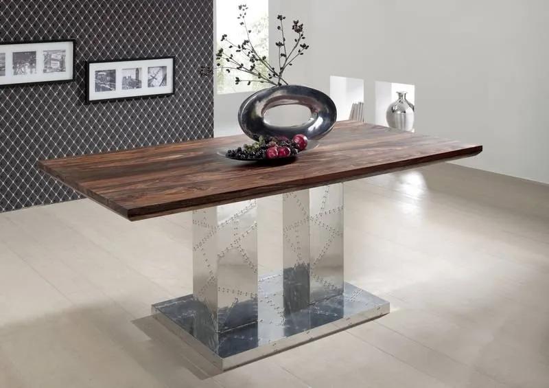 Masiv24 - PLAIN SHEESHAM Jedálenský stôl 178x90 cm - kovový podstavec, palisander