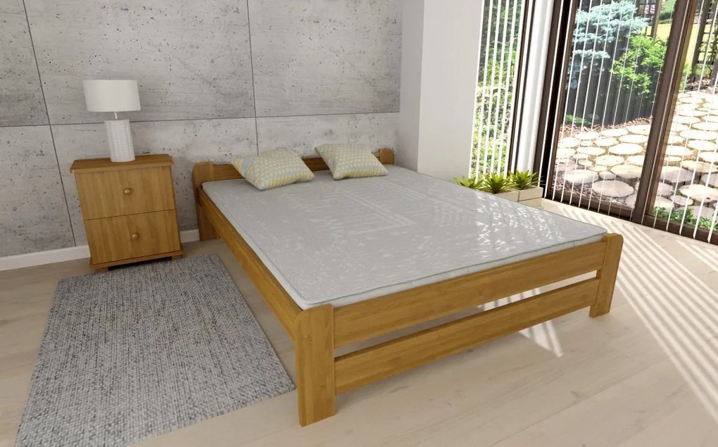 ComfortMatrace Posteľ z masívu borovice HELENA+rošt ZADARMO Rozměr: 160x200 cm, Barva: orech
