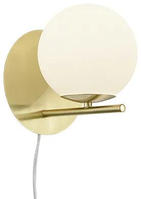 Nástenná lampa v štýle art deco zlatá s opálovým sklom - Flore