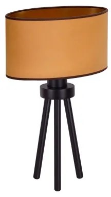 Duolla - Stolná lampa OVAL VEGAN 1xE27/15W/230V pr. 30 cm hnedá