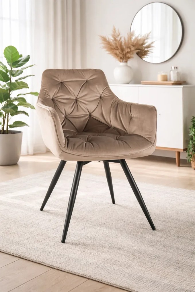 JEDÁLENSKÁ OTOČNÁ STOLIČKA INGE TMAVO BÉŽOVÁ