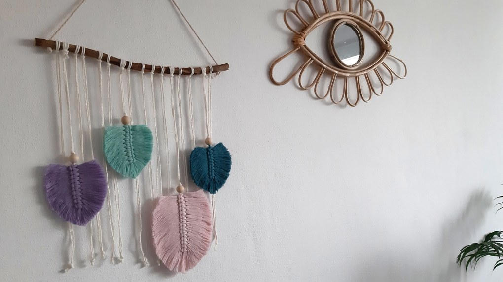 Vrabka Style Macramé pierka - Štyri Lístky (2 varianty) Varianta: 1