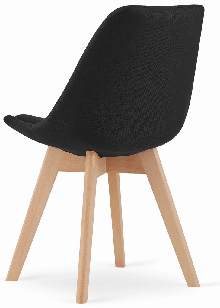 Čierna stolička s bukovými nohami DAREN NORI
