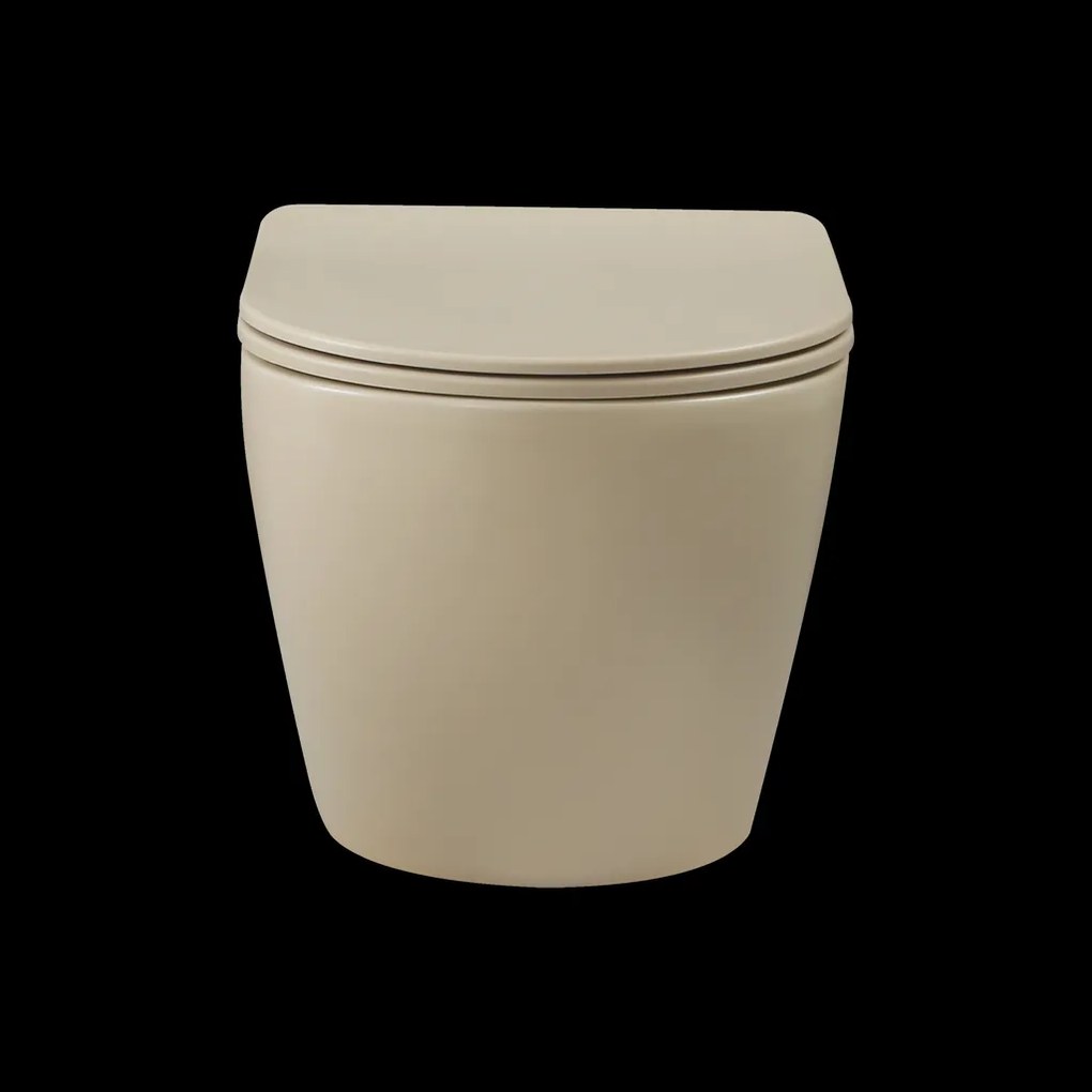 Invena Tavro, závesná misa 490x360x350 mm + WC sedadlo, QFS, béžová-cappuccino, INV-CE-71-008-Y