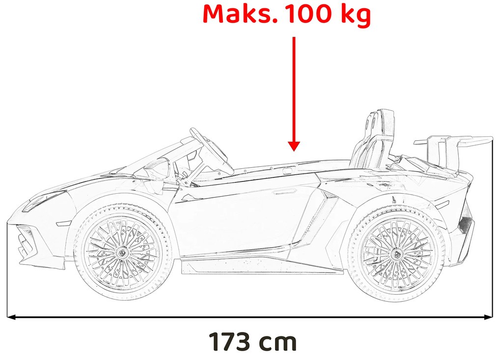Autíčko Lamborghini Aventador SV na batérie pre 2 deti Modré + 2,4 GHz diaľkové ovládanie + EVA pena + audio LED