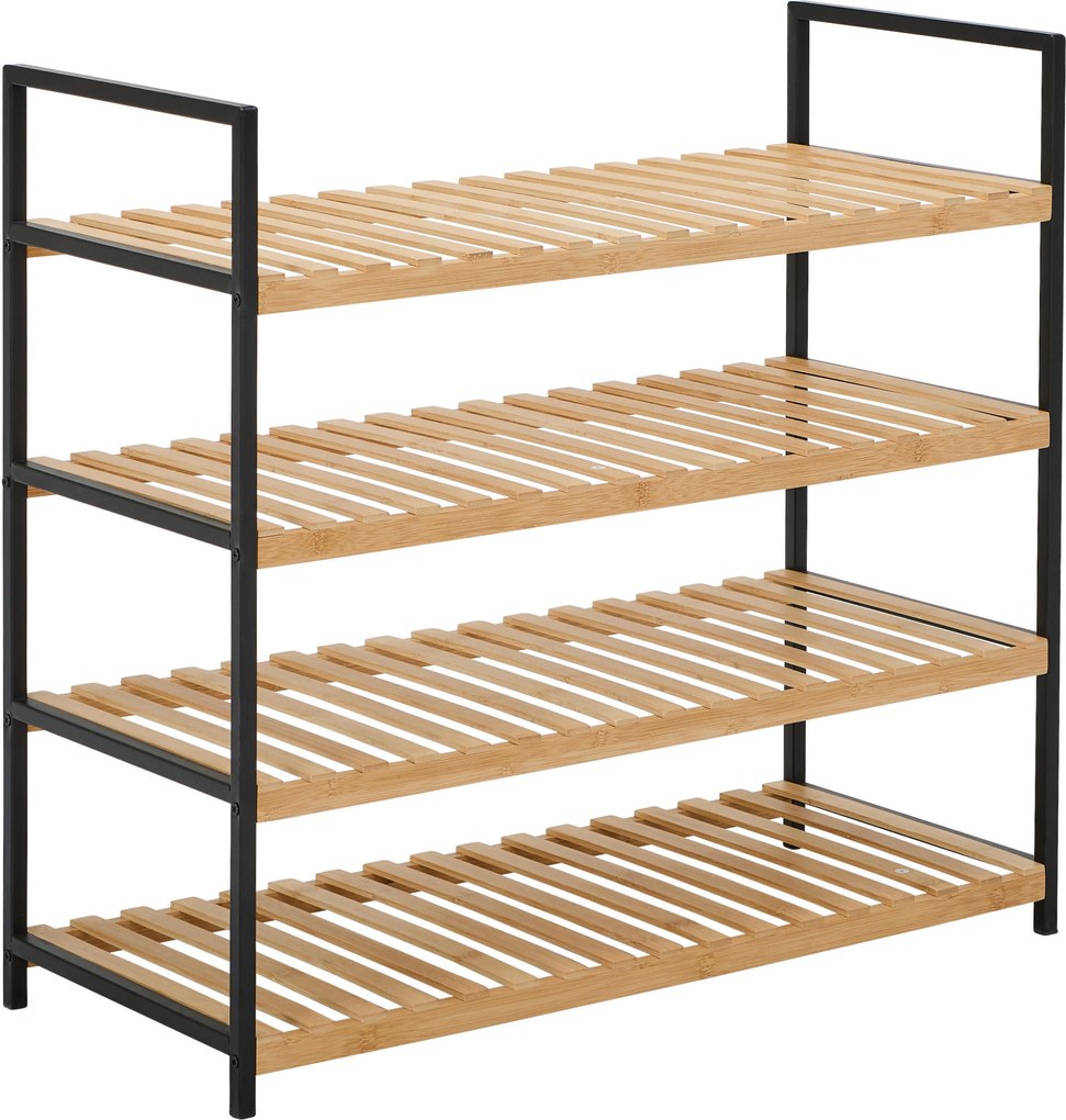 XXXLutz REGÁL NA TOPÁNKY, prírodná farba, čierna, 70/64,5/30 cm Carryhome - Online Only drobný nábytok - 007968035603