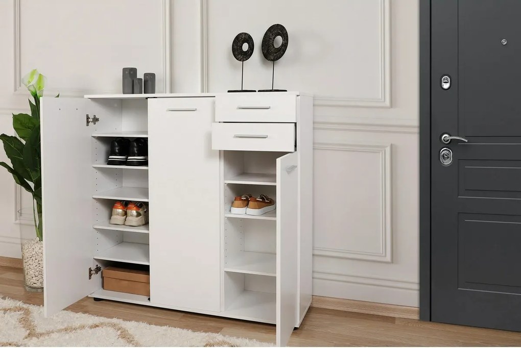 Skrinka na topánky Adre White