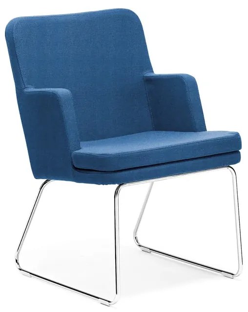 Kreslo EASY, chrómová podnož, látka Medley, sky blue