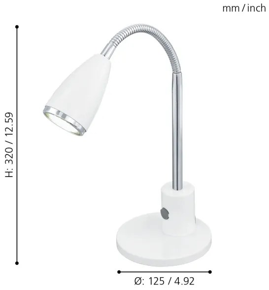 Eglo 92872 - Stolná lampa FOX 1xGU10/3W/230V