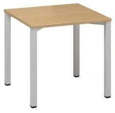 Konferenčný stôl Alfa 420 so sivým podnožím, 80 x 80 x 74,2 cm, rovné vyhotovenie, dezén buk