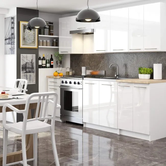 Horná kuchynská skrinka OLIWIA W 30 H720 biela, lesk