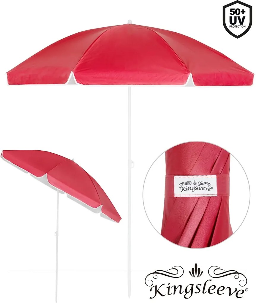 Plážový slunečník Cyprusa 180 cm červený