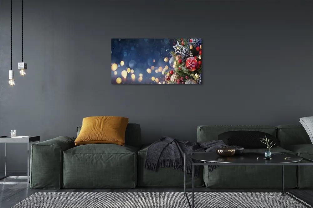 Obraz na plátne Vianočný strom dekorácie sneh 120x60 cm
