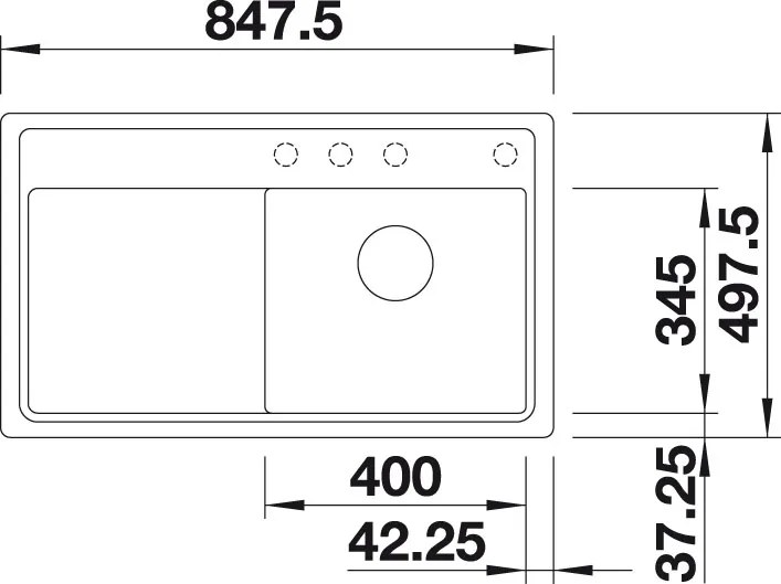 Granitový drez Blanco ZENAR 45 S-F aluminium