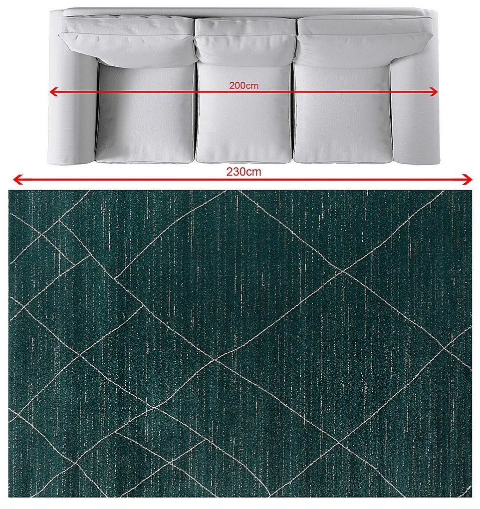 Koberec Sevilla forest green/aspen silver 160x230cm