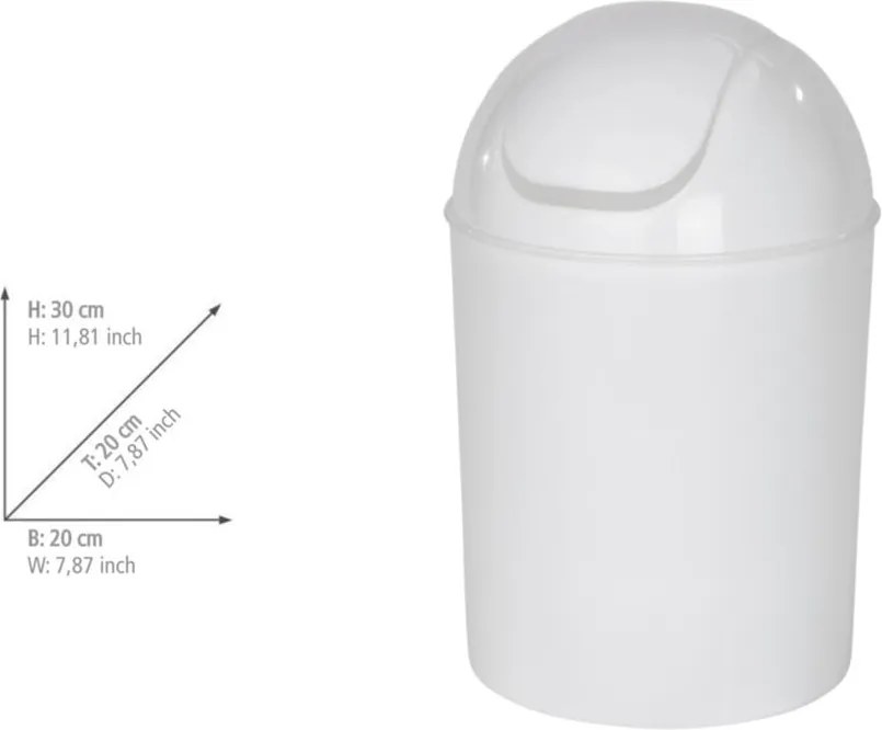 Biely odpadkový kôš z nehrdzavejúcej ocele 6 l Economic – Wenko