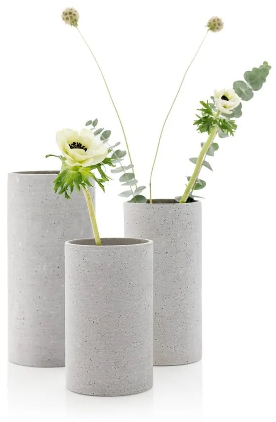 Svetlosivá váza Blomus Bouquet, výška 20 cm