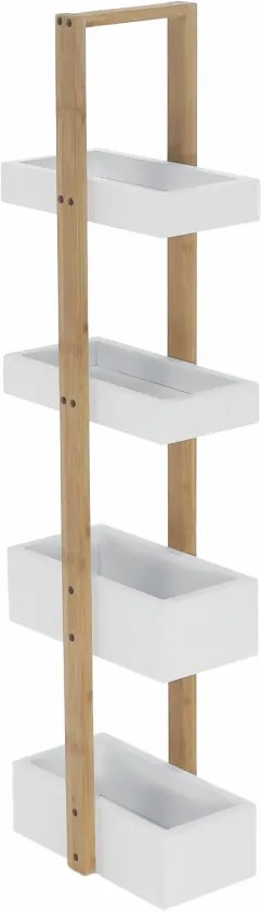 Regál, prírodný bambus/biela, SLIME