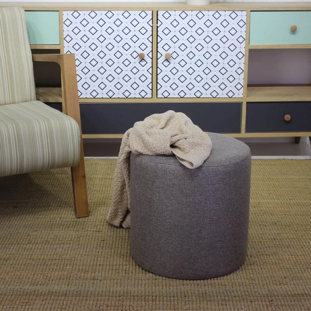 Taburetka Silindir Puf Brown