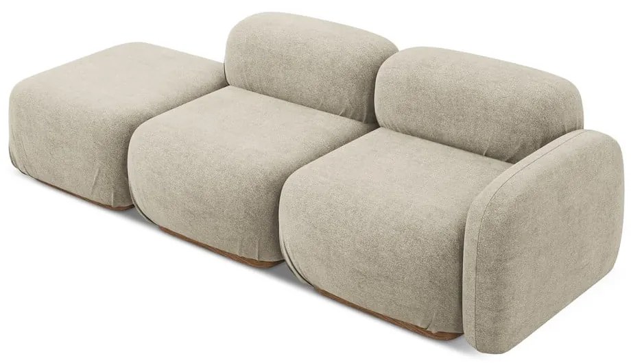 Béžová leňoška z textílie buklé (ľavý roh) Ailani – Makamii