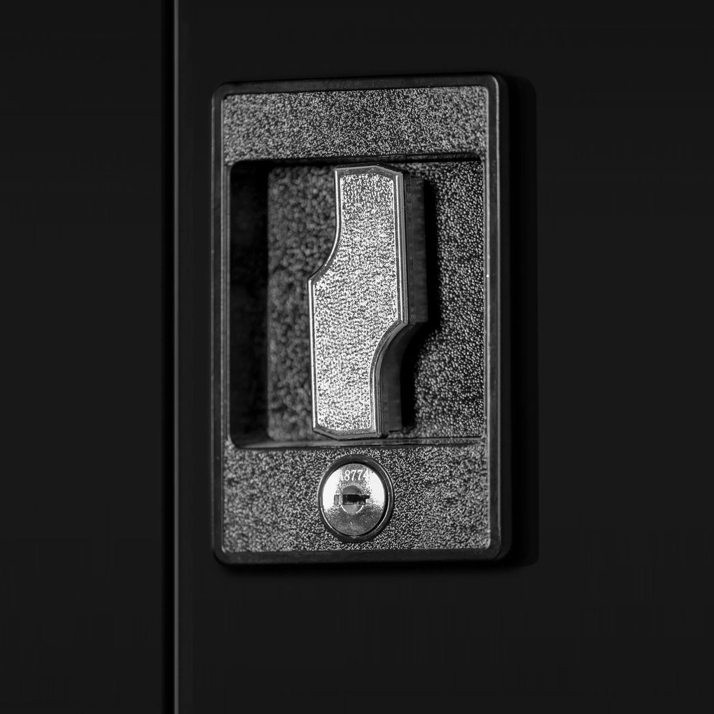 Skriňa do dielne BRUNO, 920 x 1850 x 500 mm, All Black: čierna