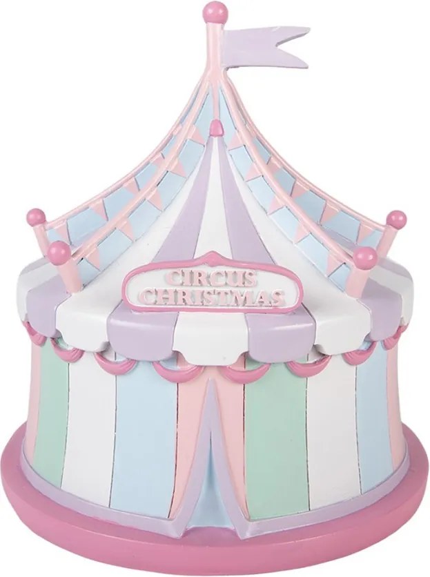 Vianočné dekorácie figúrka cirkusový stan Pastel Christmas Chic - Ø 21*22 cm