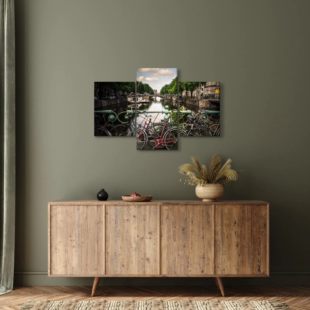 Obraz bicykla v meste (90x60 cm)