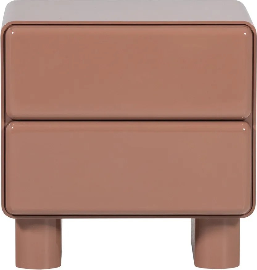 Ružový lesklý nočný stolík Lustra – WOOOD