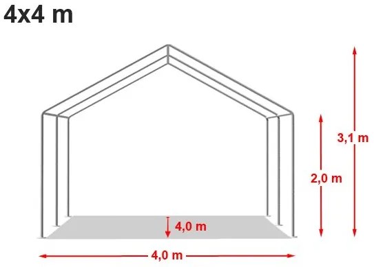 Party stan 4x4m - PVC Standard Ohňovzdorný Farba: Biela