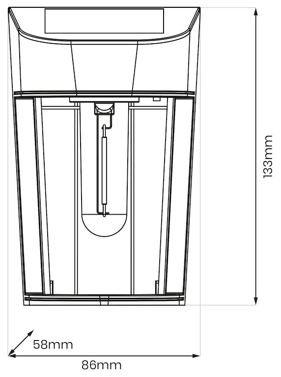 Ecolamp Exteriérové solárne nástenné svietidlo Eno, 1x transparentné/čierne plastové tienildlo