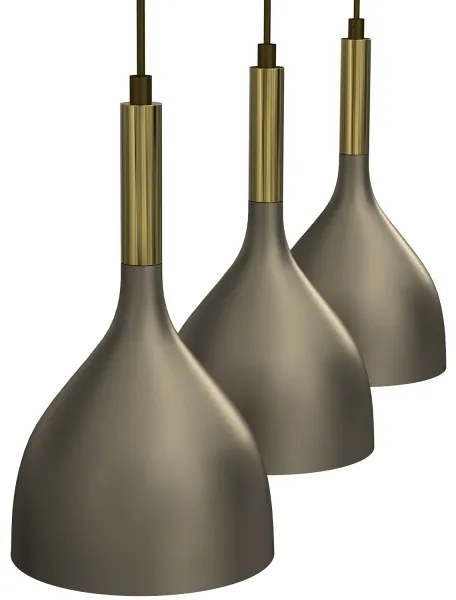 Luster na lanku NOAK 3xE27/15W/230V mosadz/zlatá