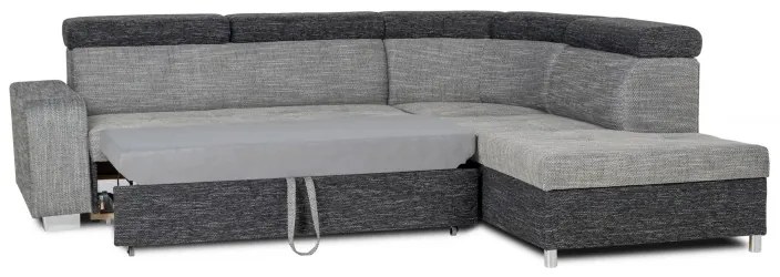 Sedacia súprava Milo - rohová, pravá, šedá / čierna (sl70 / 71)