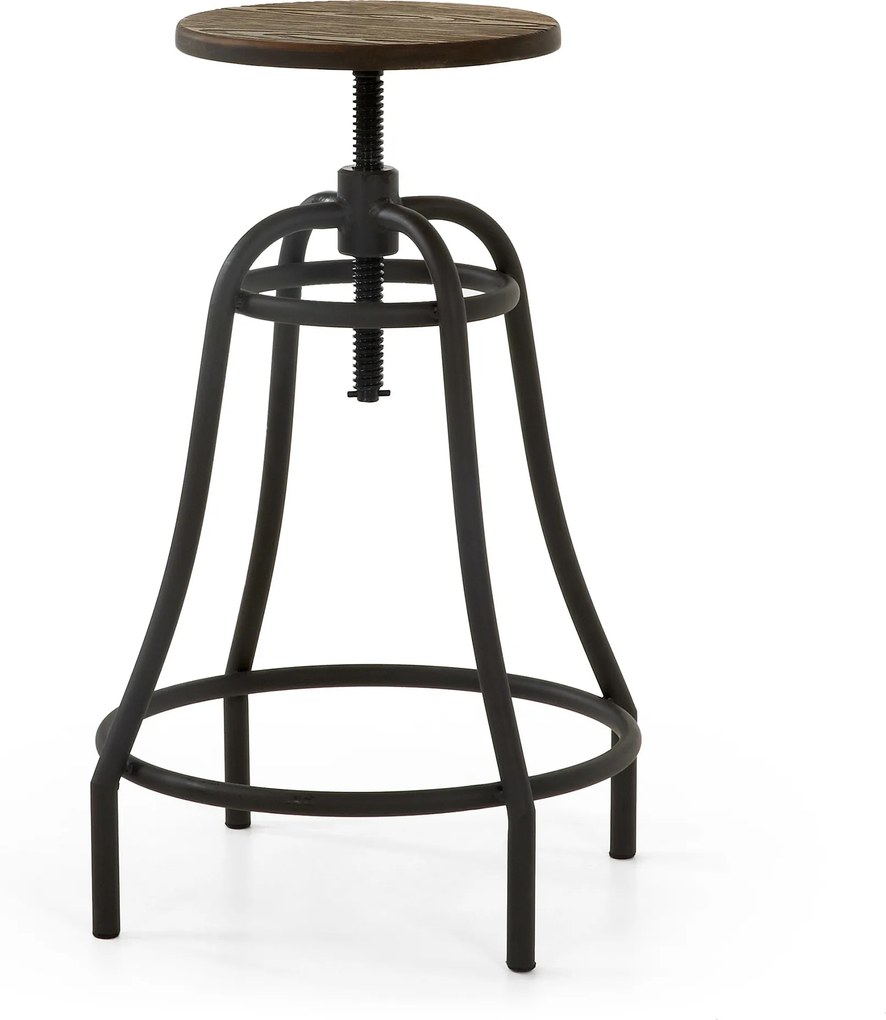 LA FORMA Čierna barová stolička Malibu 66 - 84 × 43 × 43 cm